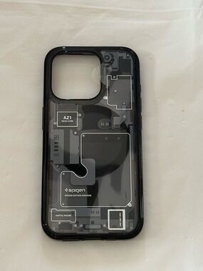 Spigen Black Transparent Tech-Graphic iPhone 15 Pro Case